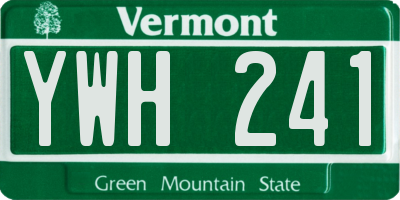 VT license plate YWH241