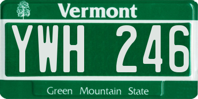 VT license plate YWH246