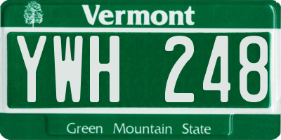 VT license plate YWH248