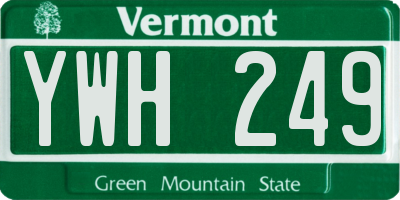 VT license plate YWH249