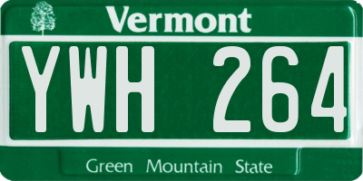 VT license plate YWH264