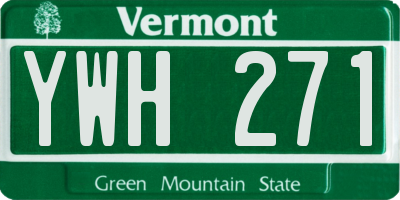 VT license plate YWH271