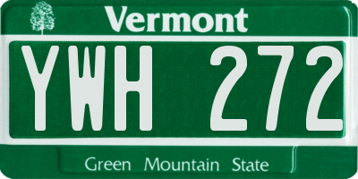 VT license plate YWH272