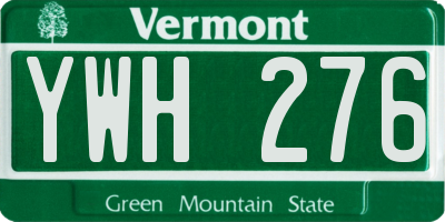VT license plate YWH276