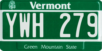 VT license plate YWH279