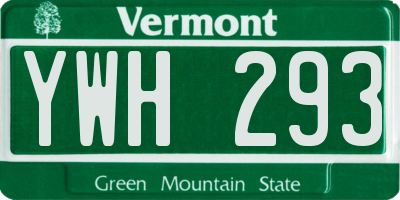 VT license plate YWH293