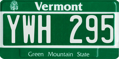 VT license plate YWH295