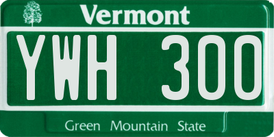 VT license plate YWH300