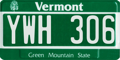 VT license plate YWH306