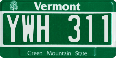 VT license plate YWH311