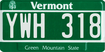 VT license plate YWH318