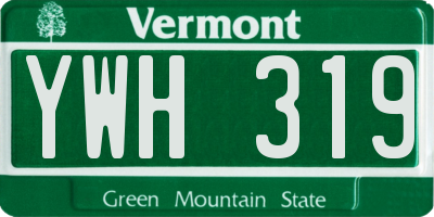 VT license plate YWH319