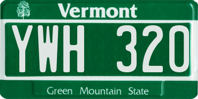 VT license plate YWH320