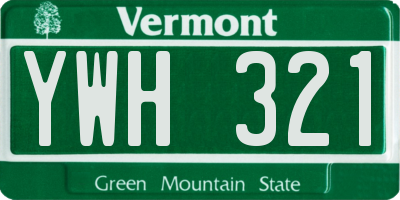 VT license plate YWH321