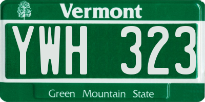 VT license plate YWH323