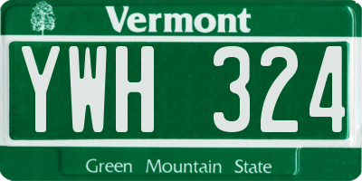 VT license plate YWH324