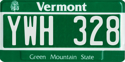 VT license plate YWH328