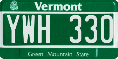 VT license plate YWH330