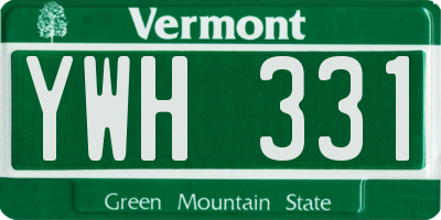 VT license plate YWH331