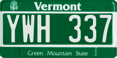 VT license plate YWH337