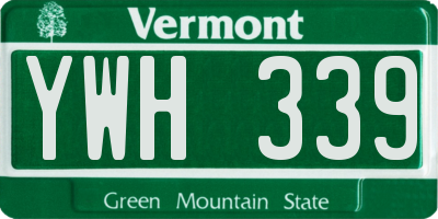 VT license plate YWH339