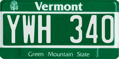 VT license plate YWH340