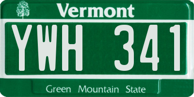 VT license plate YWH341