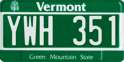 VT license plate YWH351