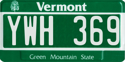 VT license plate YWH369