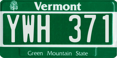 VT license plate YWH371