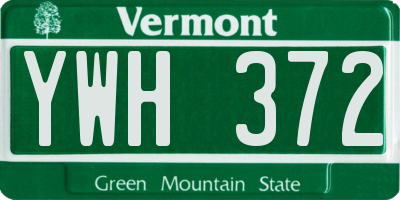 VT license plate YWH372