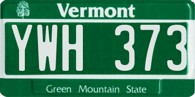 VT license plate YWH373