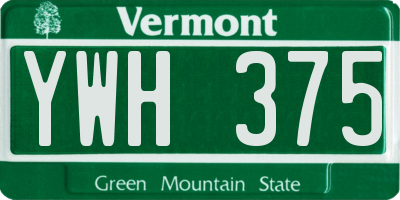 VT license plate YWH375