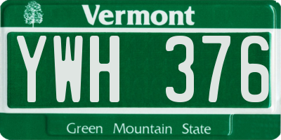 VT license plate YWH376