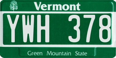 VT license plate YWH378