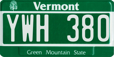 VT license plate YWH380