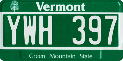 VT license plate YWH397