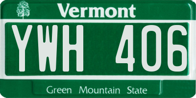 VT license plate YWH406