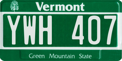 VT license plate YWH407