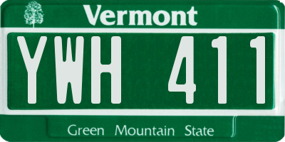 VT license plate YWH411