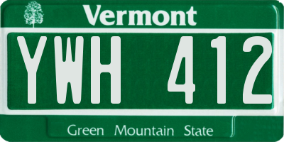 VT license plate YWH412