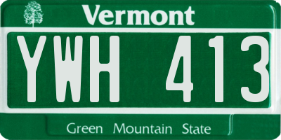 VT license plate YWH413