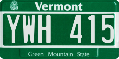 VT license plate YWH415