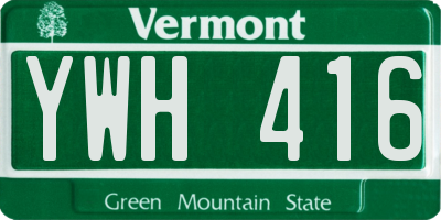 VT license plate YWH416