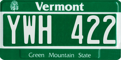 VT license plate YWH422