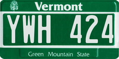 VT license plate YWH424