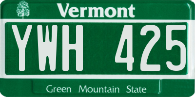 VT license plate YWH425