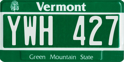 VT license plate YWH427