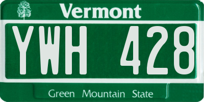 VT license plate YWH428