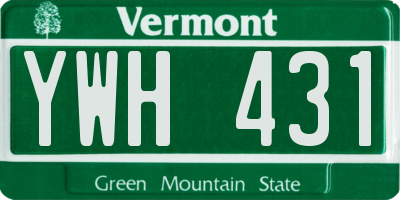 VT license plate YWH431